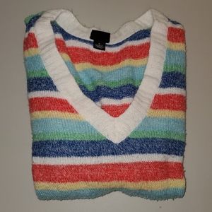 Torrid size 2 v neck primary stripe sweater